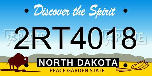 2RT4018 North Dakota License Plate