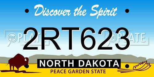 2RT623 North Dakota License Plate