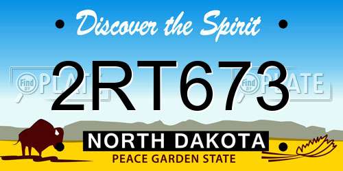 2RT673 North Dakota License Plate