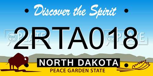 2RTA018 North Dakota License Plate