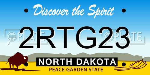 2RTG23 North Dakota License Plate