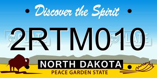 2RTM010 North Dakota License Plate