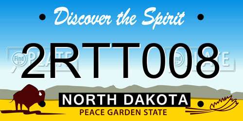 2RTT008 North Dakota License Plate