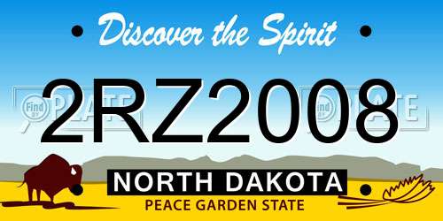 2RZ2008 North Dakota License Plate