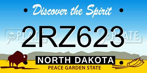 2RZ623 North Dakota License Plate