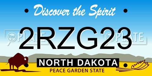 2RZG23 North Dakota License Plate