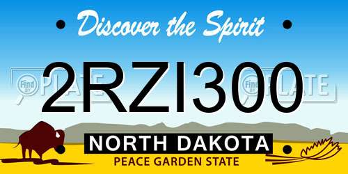 2RZI300 North Dakota License Plate