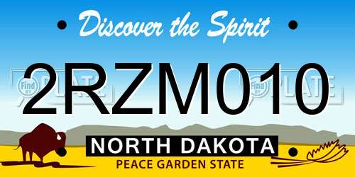 2RZM010 North Dakota License Plate