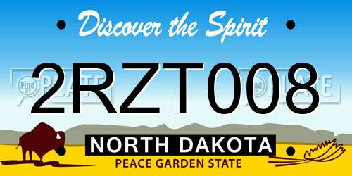2RZT008 North Dakota License Plate