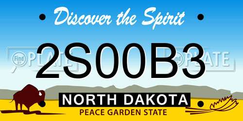2S00B3 North Dakota License Plate