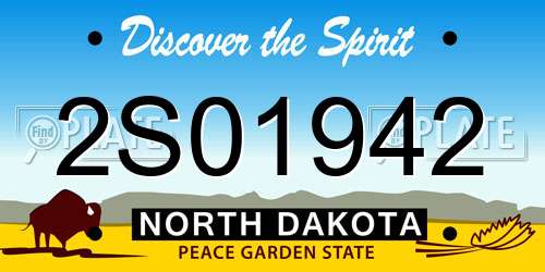 2S01942 North Dakota License Plate