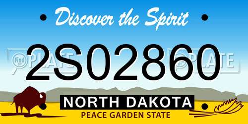 2S02860 North Dakota License Plate