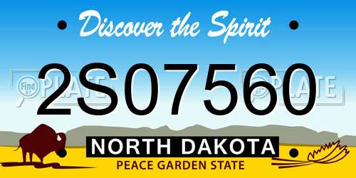 2S07560 North Dakota License Plate