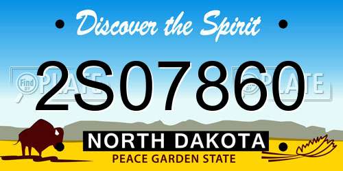 2S07860 North Dakota License Plate
