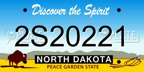 2S20221 North Dakota License Plate