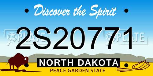 2S20771 North Dakota License Plate