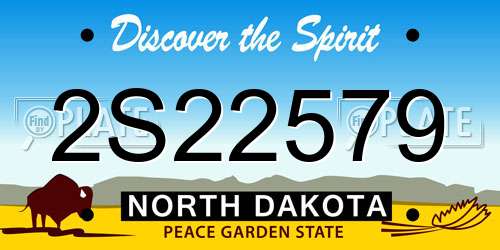 2S22579 North Dakota License Plate