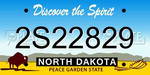 2S22829 North Dakota License Plate