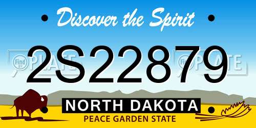 2S22879 North Dakota License Plate
