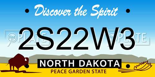 2S22W3 North Dakota License Plate