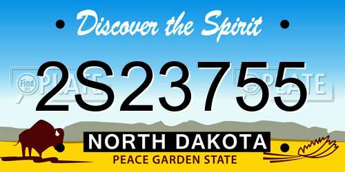 2S23755 North Dakota License Plate