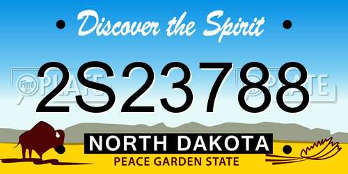 2S23788 North Dakota License Plate