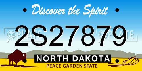 2S27879 North Dakota License Plate