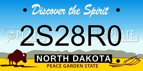 2S28R0 North Dakota License Plate