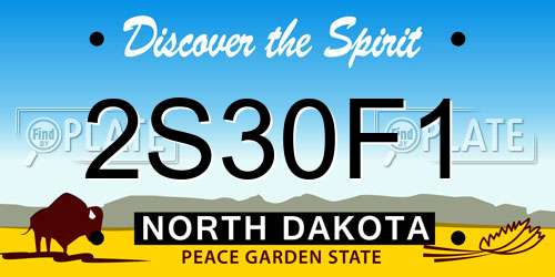2S30F1 North Dakota License Plate