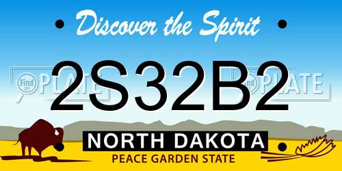 2S32B2 North Dakota License Plate