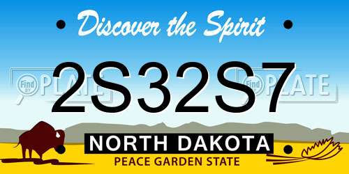 2S32S7 North Dakota License Plate