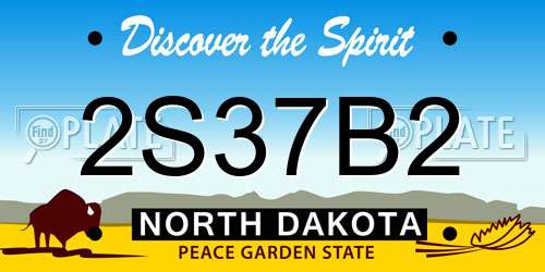 2S37B2 North Dakota License Plate