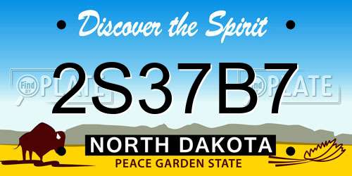 2S37B7 North Dakota License Plate