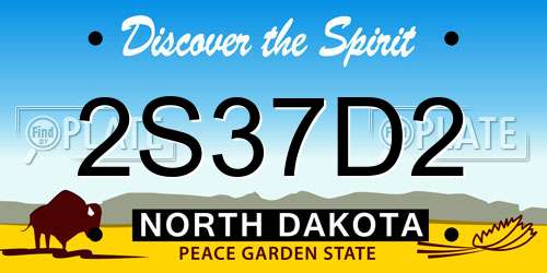 2S37D2 North Dakota License Plate