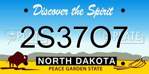 2S37O7 North Dakota License Plate