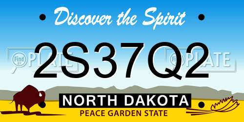 2S37Q2 North Dakota License Plate