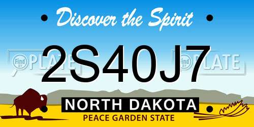 2S40J7 North Dakota License Plate