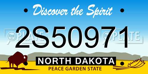 2S50971 North Dakota License Plate