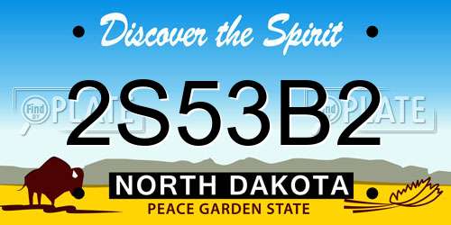 2S53B2 North Dakota License Plate