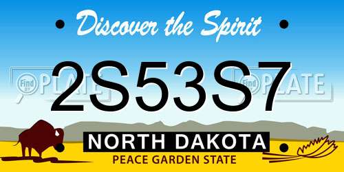 2S53S7 North Dakota License Plate