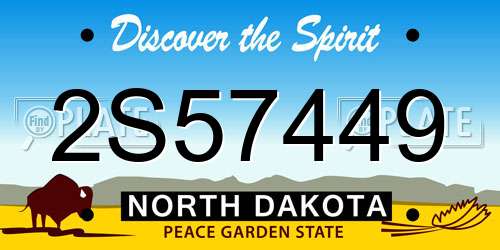 2S57449 North Dakota License Plate