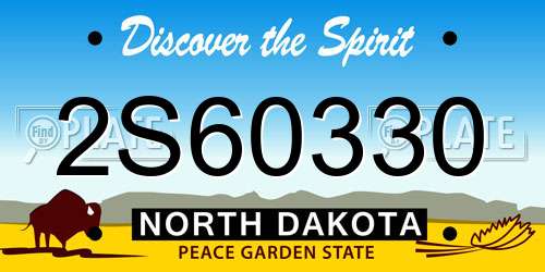2S60330 North Dakota License Plate