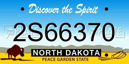 2S66370 North Dakota License Plate