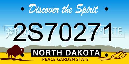 2S70271 North Dakota License Plate