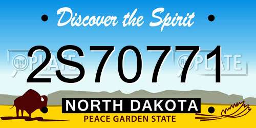 2S70771 North Dakota License Plate