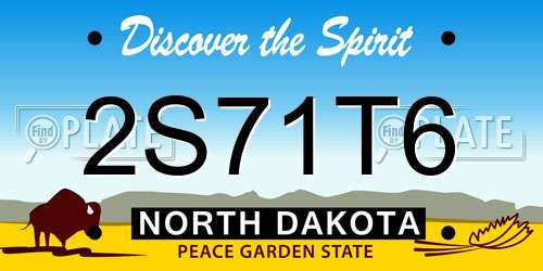 2S71T6 North Dakota License Plate