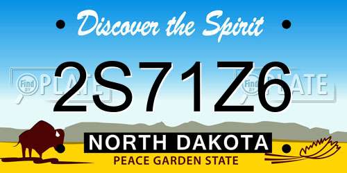 2S71Z6 North Dakota License Plate