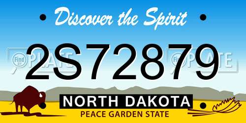 2S72879 North Dakota License Plate
