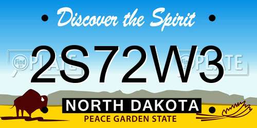 2S72W3 North Dakota License Plate