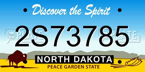 2S73785 North Dakota License Plate